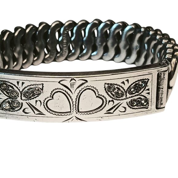 VTG Pitman & Keeler Sterling Silver Sweetheart Expansion Bracelet Clear Stones - Picture 4 of 15